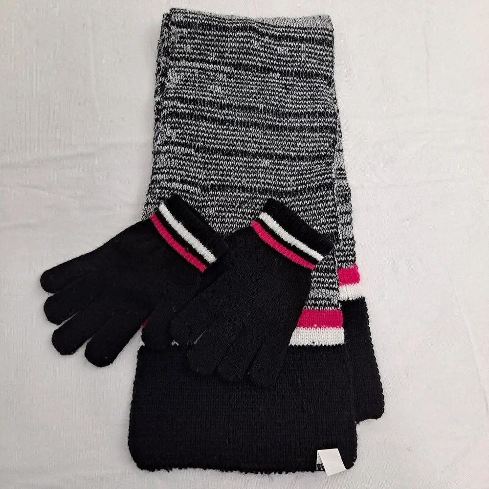 Scarf and Glove Set Pink Blue Youth
